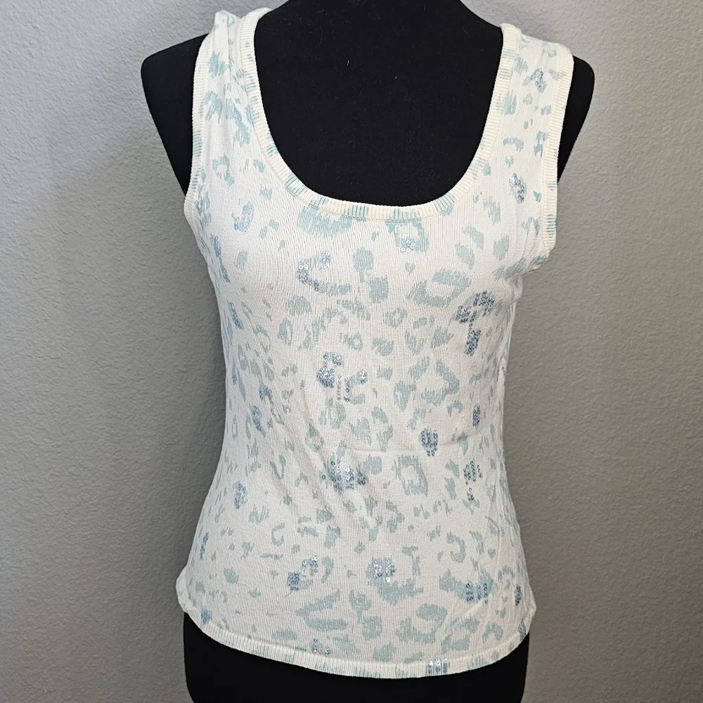 Vintage Karen Kane Sequin Leopard Sweater Top & Cardigan Medium - Picture 4 of 10